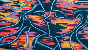Preview wallpaper art, graffiti, kiss