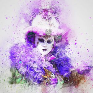 Preview wallpaper art, mask, carnival, watercolor