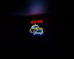 Preview wallpaper art, neon, inscription, new york