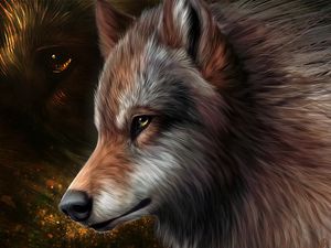 Preview wallpaper art, wolf, graphics, wool