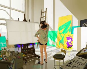 Preview wallpaper artist, canvas, brushes, creativity, anime, art