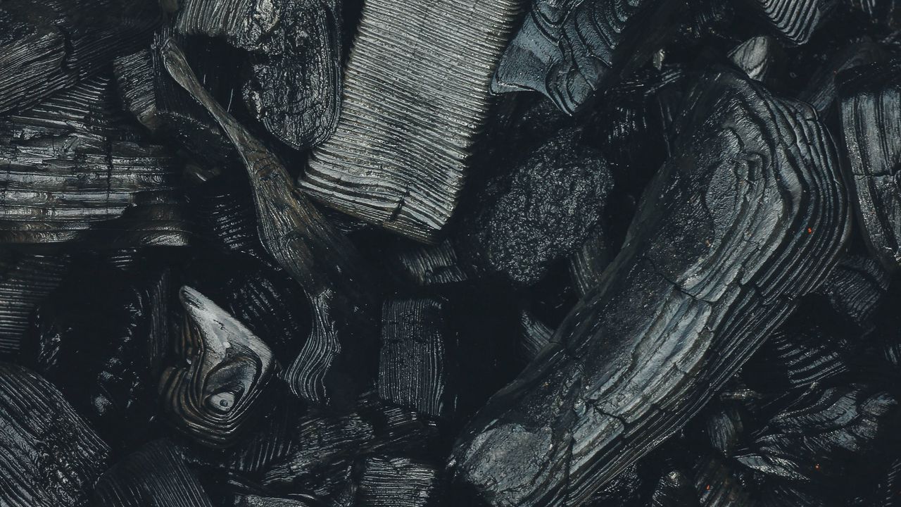 Wallpaper ash, coals, firewood, dark, texture