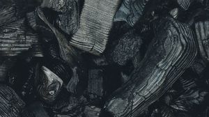 Preview wallpaper ash, coals, firewood, dark, texture