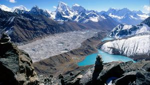 Preview wallpaper asia, mountains, lake, blue water, height