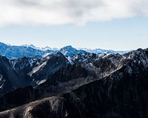 Preview wallpaper askom mountain, canada, peak, snow-capped