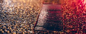 Preview wallpaper asphalt, lights, bokeh, blur, street