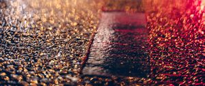 Preview wallpaper asphalt, lights, bokeh, blur, street