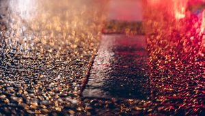 Preview wallpaper asphalt, lights, bokeh, blur, street