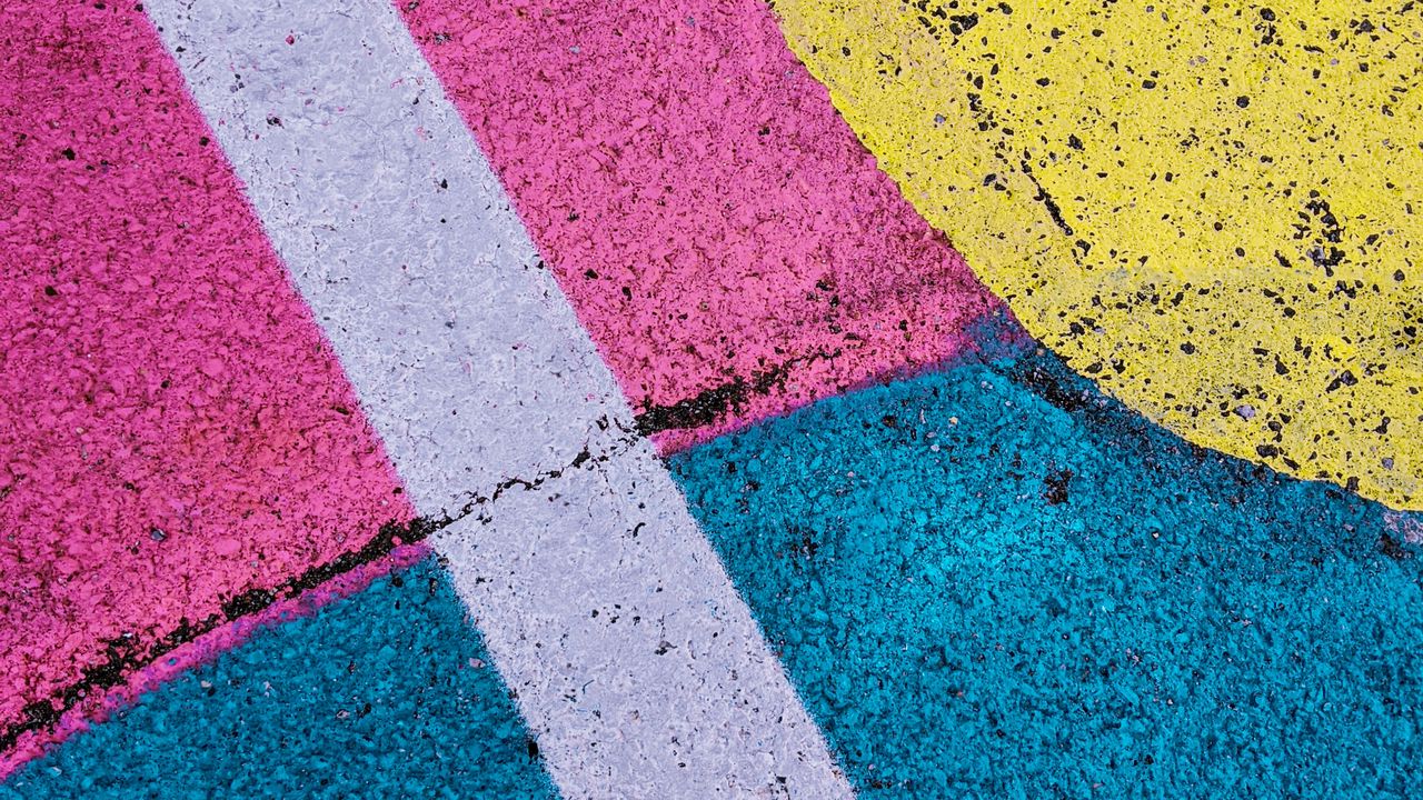 Wallpaper asphalt, paint, colorful, texture