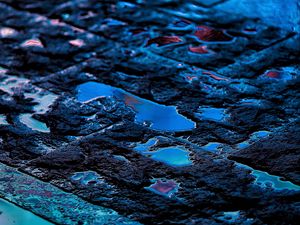 Preview wallpaper asphalt, puddles, reflection