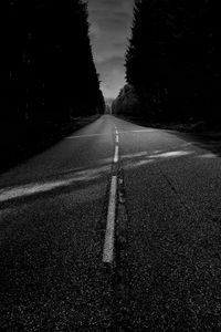 Preview wallpaper asphalt, road, trees, bw