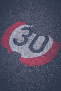 Preview wallpaper asphalt, sign, numbers, speed