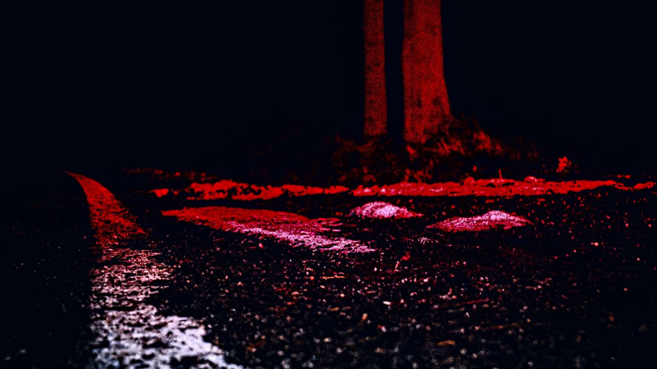 Wallpaper asphalt, wood, dark, night, blur