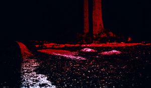 Preview wallpaper asphalt, wood, dark, night, blur