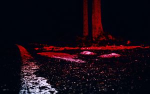 Preview wallpaper asphalt, wood, dark, night, blur