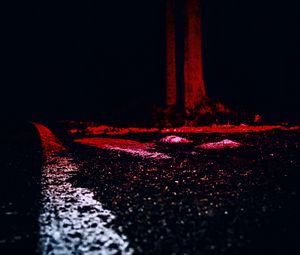 Preview wallpaper asphalt, wood, dark, night, blur