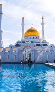 Preview wallpaper astana, mosque, minaret, kazakhstan