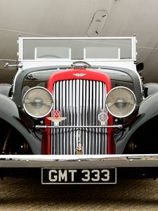 Preview wallpaper aston martin, 1937, black, front view, style, retro, auto