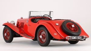 Preview wallpaper aston martin, 1937, red, side view, style, retro, auto