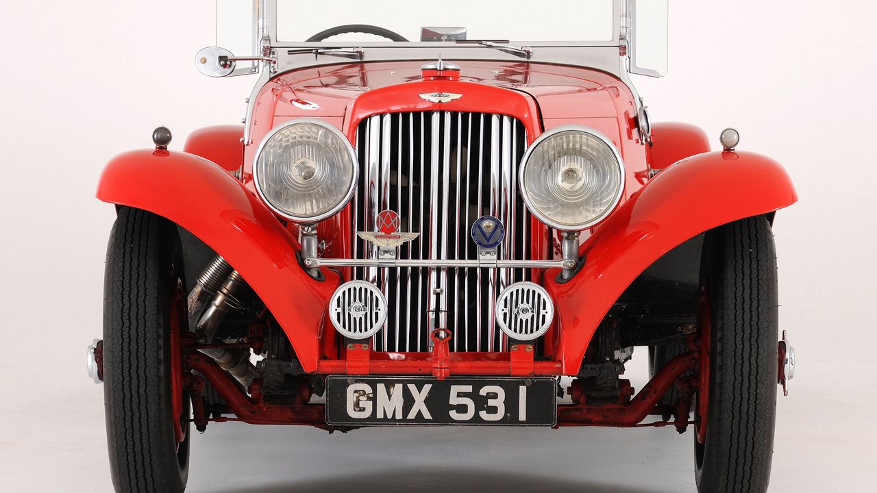Wallpaper aston martin, 1937, red, front view, style, cars, retro