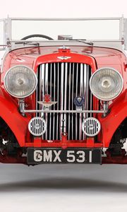 Preview wallpaper aston martin, 1937, red, front view, style, cars, retro