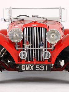 Preview wallpaper aston martin, 1937, red, front view, style, cars, retro