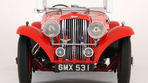 Preview wallpaper aston martin, 1937, red, front view, style, cars, retro