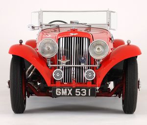 Preview wallpaper aston martin, 1937, red, front view, style, cars, retro