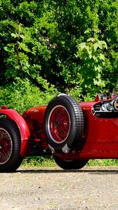 Preview wallpaper aston martin, 1939, red, side view, style, retro, auto