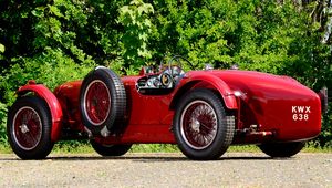 Preview wallpaper aston martin, 1939, red, side view, style, retro, auto