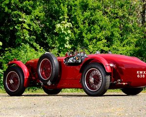 Preview wallpaper aston martin, 1939, red, side view, style, retro, auto