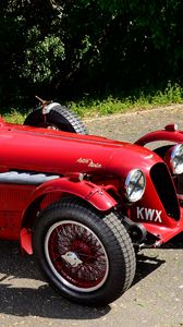 Preview wallpaper aston martin, 1939, red, side view, style, cars, retro