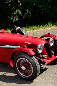 Preview wallpaper aston martin, 1939, red, side view, style, cars, retro