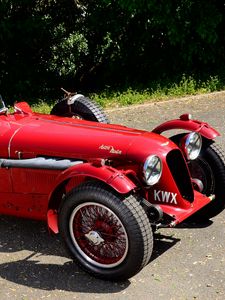 Preview wallpaper aston martin, 1939, red, side view, style, cars, retro