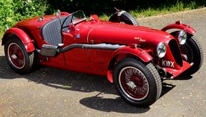 Preview wallpaper aston martin, 1939, red, side view, style, cars, retro