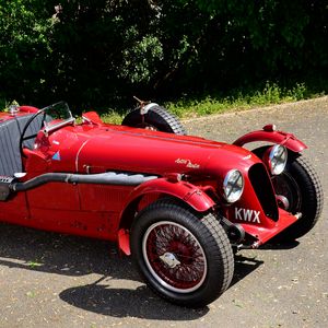 Preview wallpaper aston martin, 1939, red, side view, style, cars, retro