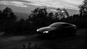 Preview wallpaper aston martin a8, aston martin, bw, machine, black, dark