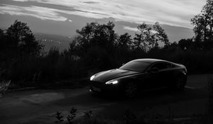 Preview wallpaper aston martin a8, aston martin, bw, machine, black, dark