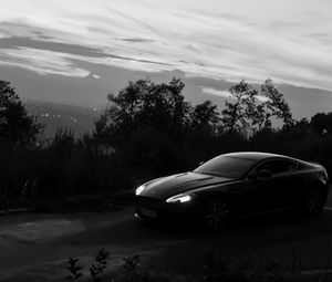 Preview wallpaper aston martin a8, aston martin, bw, machine, black, dark