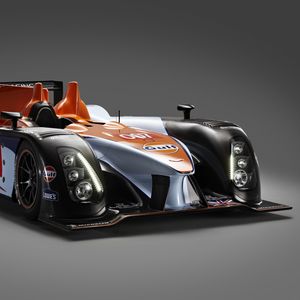 Preview wallpaper aston martin, amr-one, lmp1, 2011, black, orange, front view, racing car