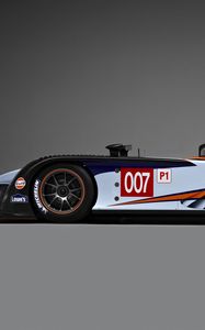 Preview wallpaper aston martin, amr-one, lmp1, 2011, white, orange, side view, style