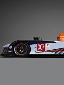 Preview wallpaper aston martin, amr-one, lmp1, 2011, white, orange, side view, style
