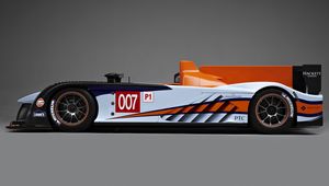 Preview wallpaper aston martin, amr-one, lmp1, 2011, white, orange, side view, style