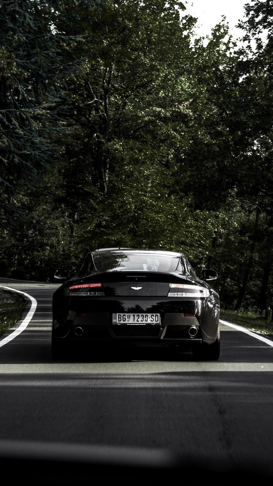 Download Wallpaper 938x1668 Aston Martin Car Black Road Iphone 8 7 6s 6 For Parallax Hd Background