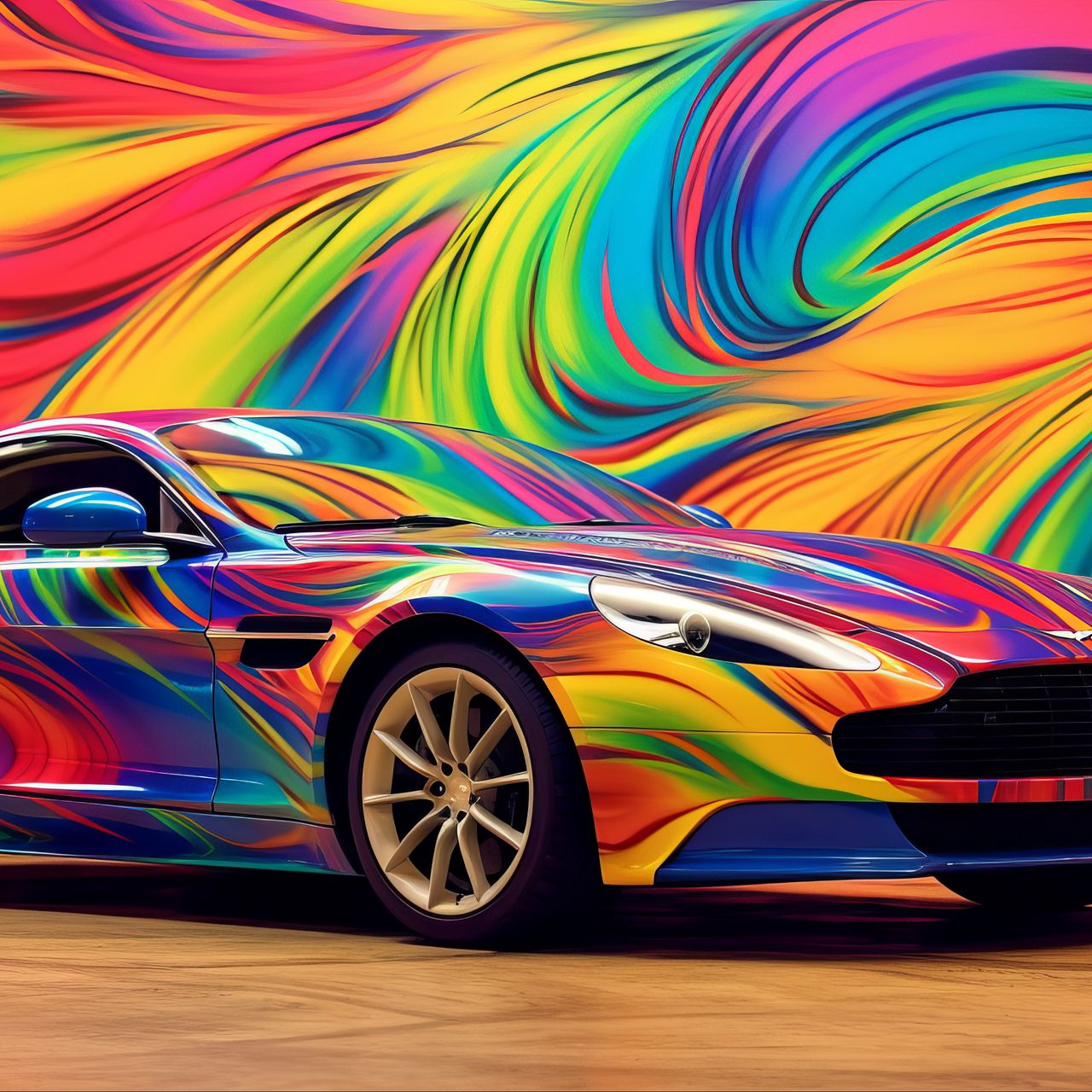 1280x1280 Wallpaper aston martin, car, race, color