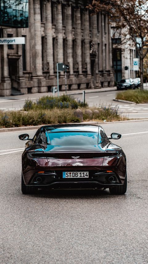 480x854 Wallpaper aston martin, car, sports car, red, road