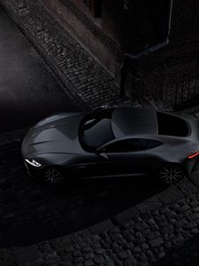 Preview wallpaper aston martin, db10, black, top view