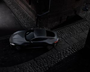 Preview wallpaper aston martin, db10, black, top view