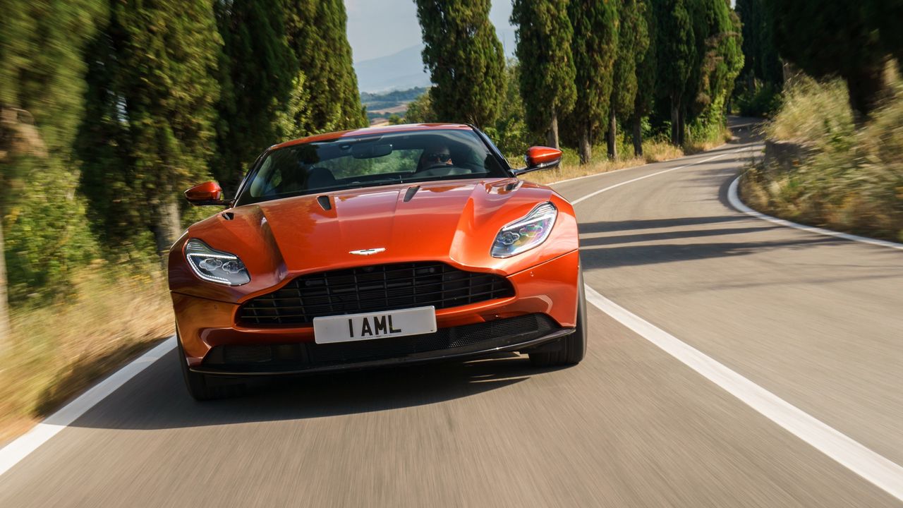 Wallpaper aston martin, db11, front view, red