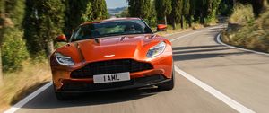 Preview wallpaper aston martin, db11, front view, red
